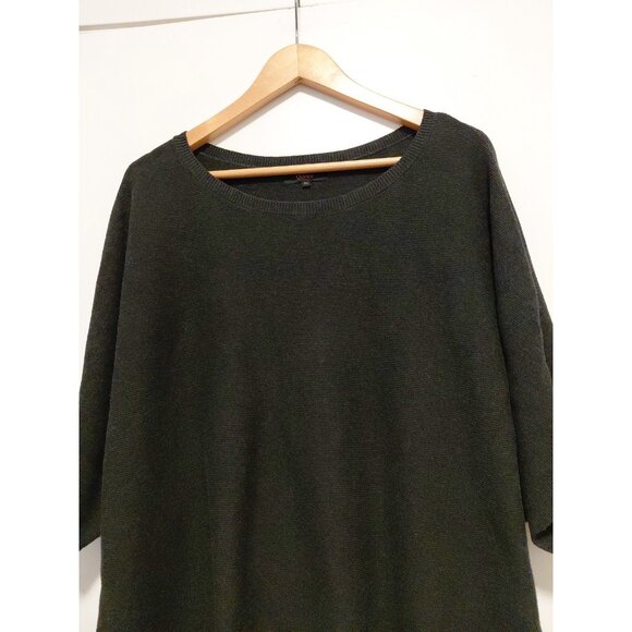 Quince Womens Knit Short Sleeve Organic Cotton Cashmere Blend Top Charcoal Grey - Picture 2 of 9